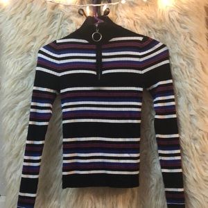 Striped Long sleeve Turtleneck Shirt